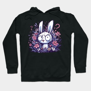 Kawaii confused white rabbit Hoodie